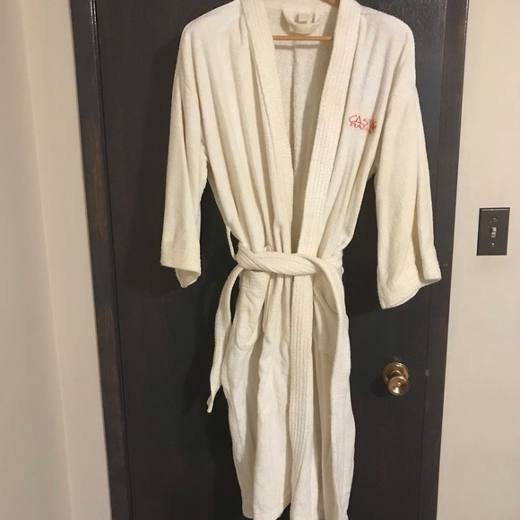 Casino Rama Plush White Bath Robe - Picture 1 of 2